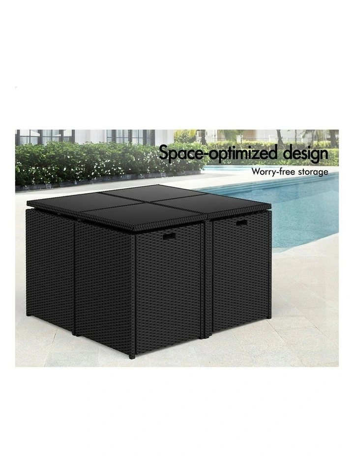 Outdoor Dining Set 5 Pieces in Black image 5