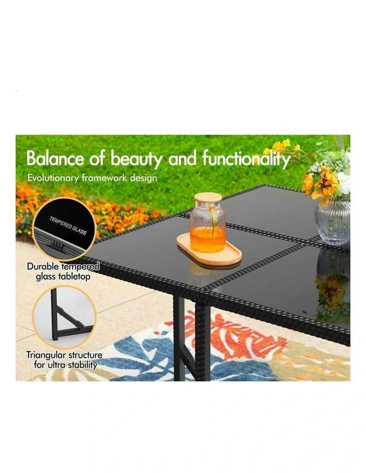 Outdoor Dining Set 9 Pieces in Black image 4