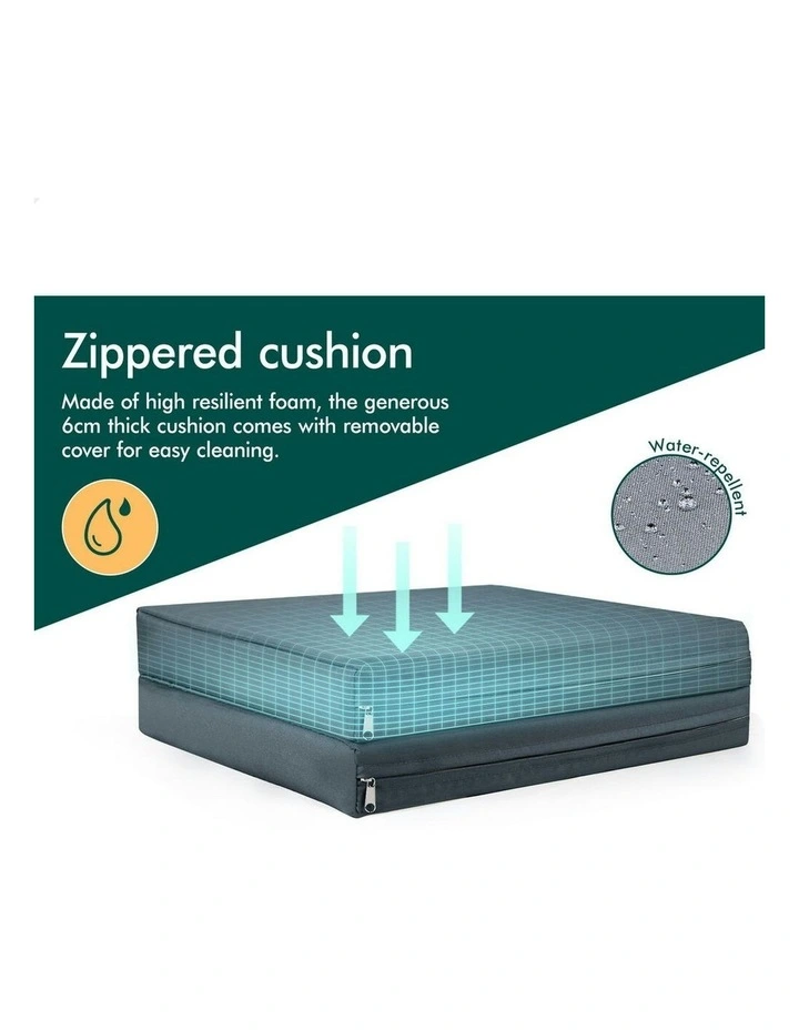 Outdoor Patio Ottoman Set 4 Pieces in Black image 5