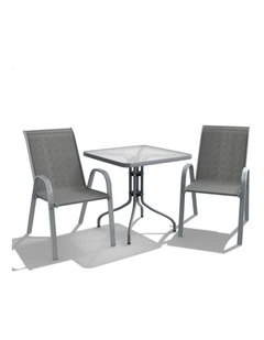 Outdoor Furniture Patio Set 3 Piece in Grey
