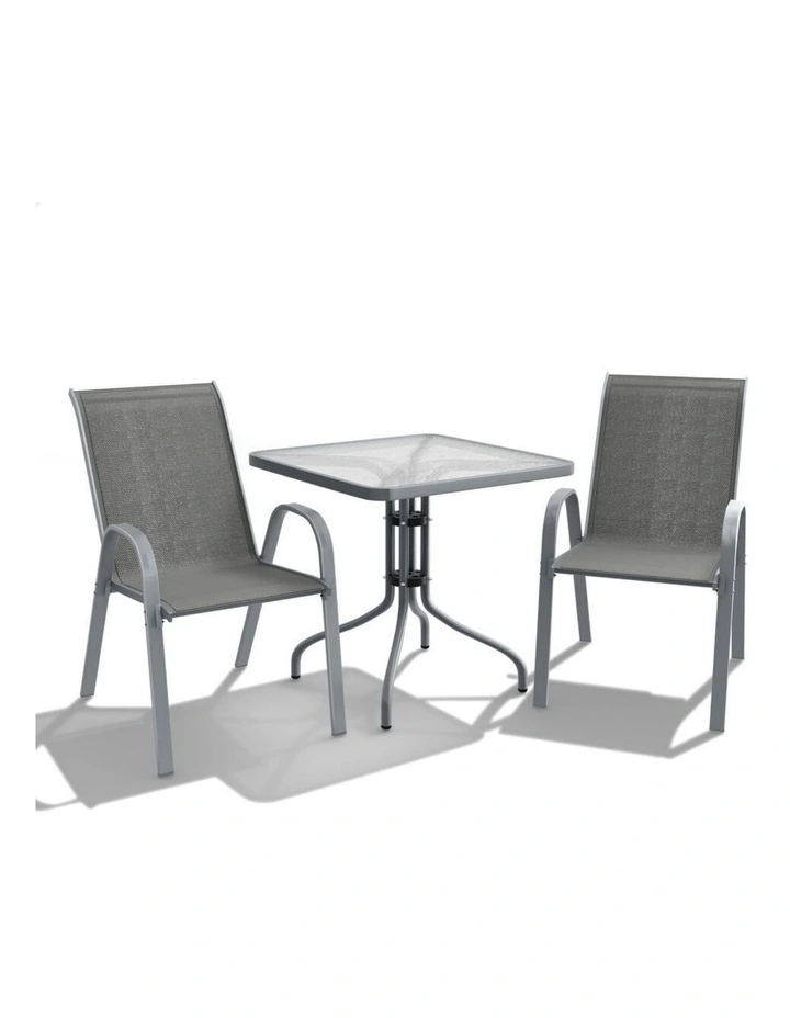 Outdoor Furniture Patio Set 3 Piece in Grey image 1