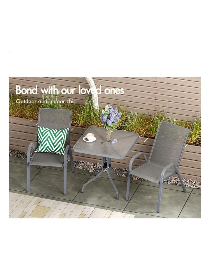 Outdoor Furniture Patio Set 3 Piece in Grey image 2