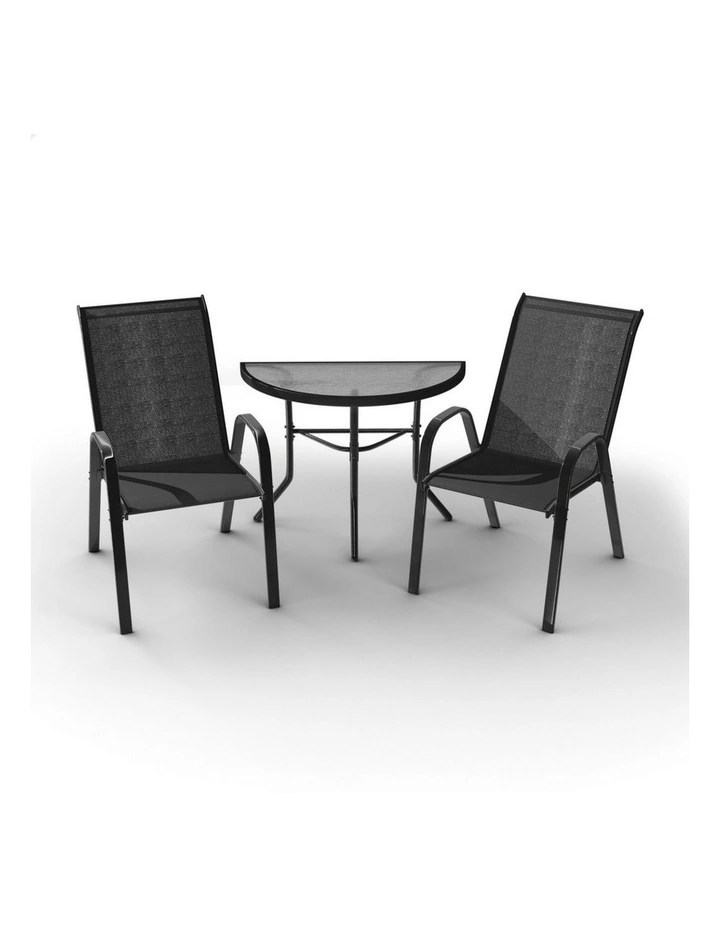 Outdoor Furniture Patio Set 3 Piece in Black image 1
