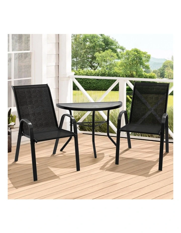 Outdoor Furniture Patio Set 3 Piece in Black image 7