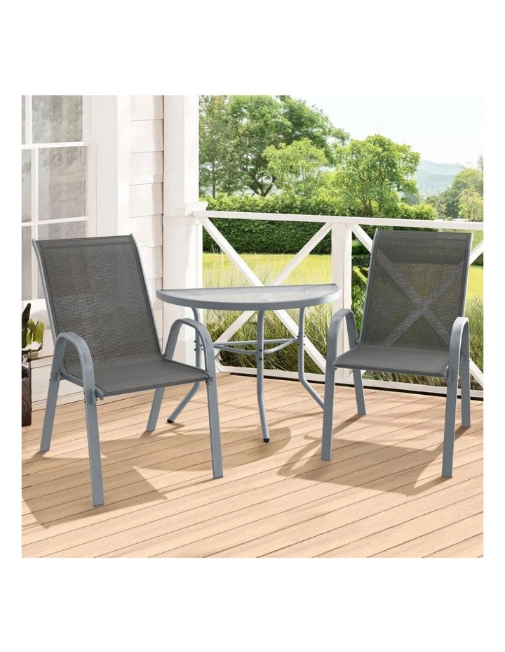 Outdoor Furniture Patio Set 3 Piece in Grey image 3