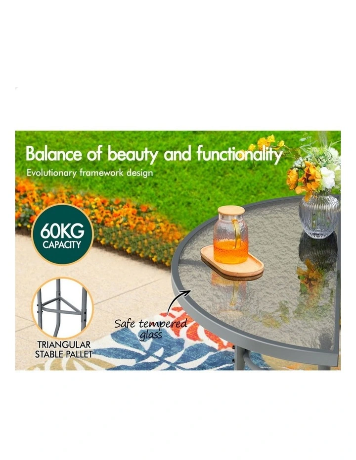 Outdoor Furniture Patio Set 3 Piece in Grey image 5