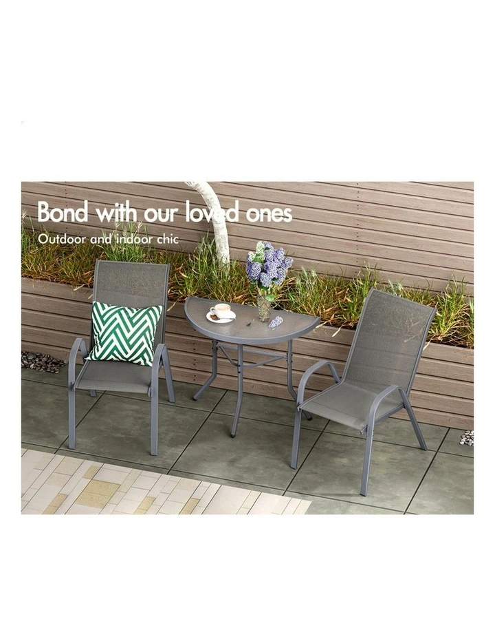 Outdoor Furniture Patio Set 3 Piece in Grey image 7