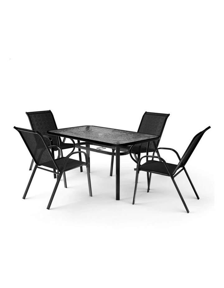 Outdoor Dining Set 5 Piece in Black image 1