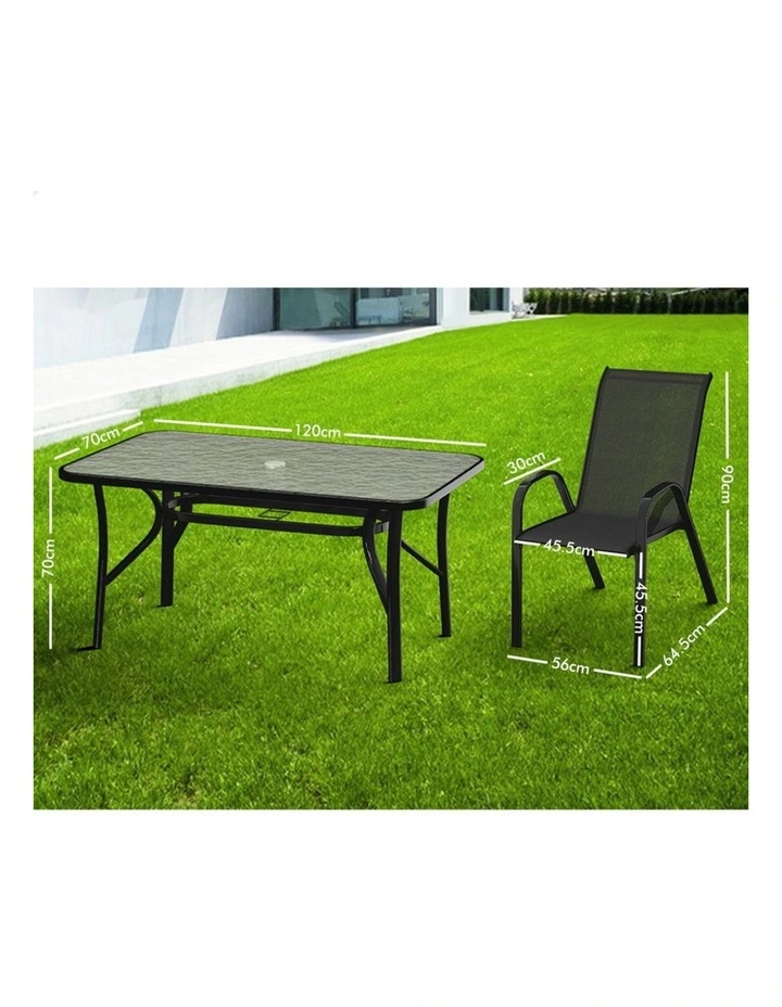 Outdoor Dining Set 5 Piece in Black image 6
