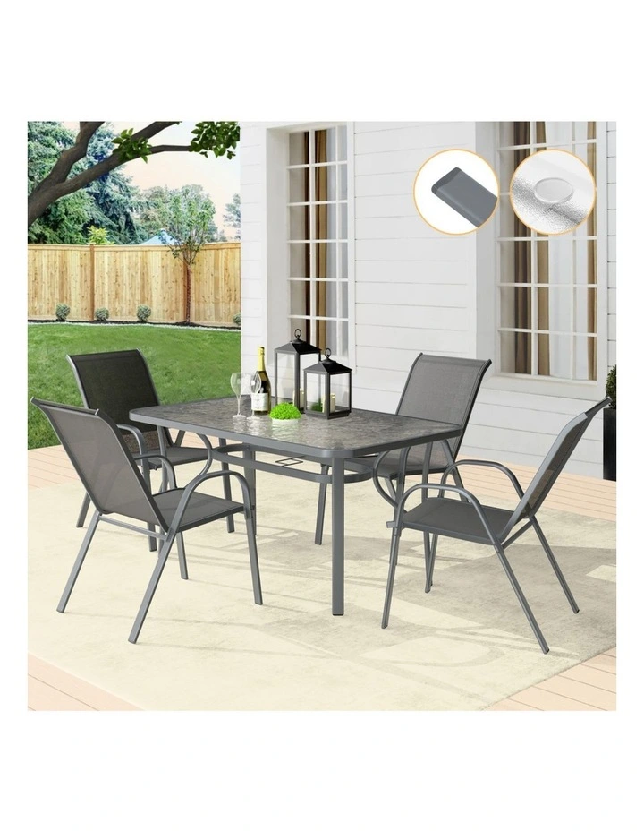 Outdoor Dining Set 5 Piece in Grey image 7