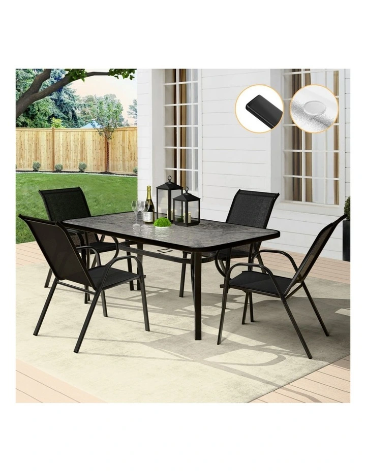 Outdoor Dining Set 5 Piece in Black image 7