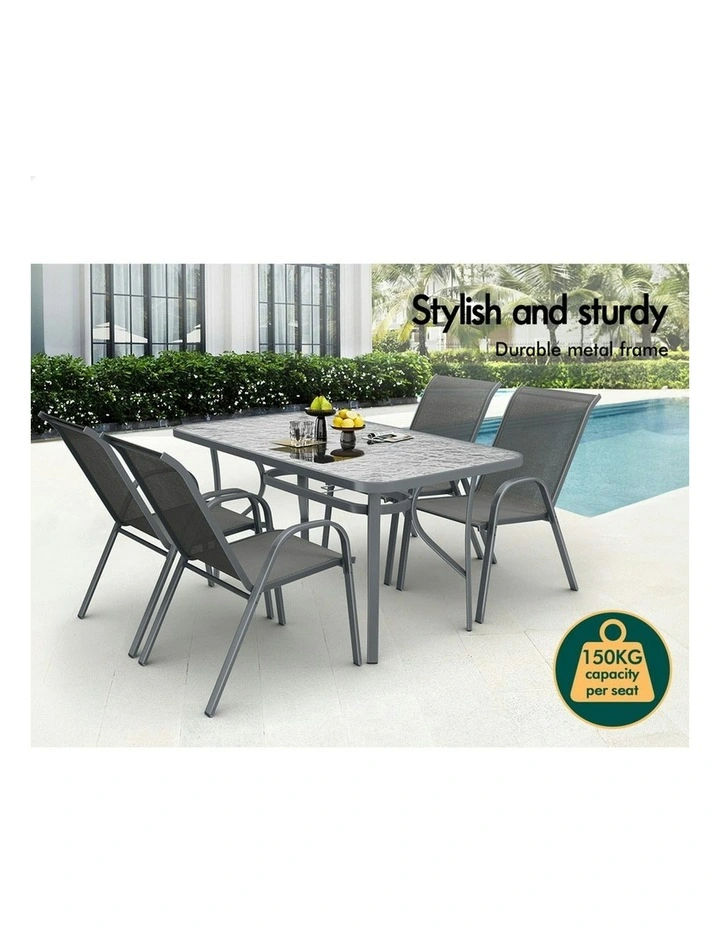 Outdoor Dining Set 5 Pieces in Grey image 5