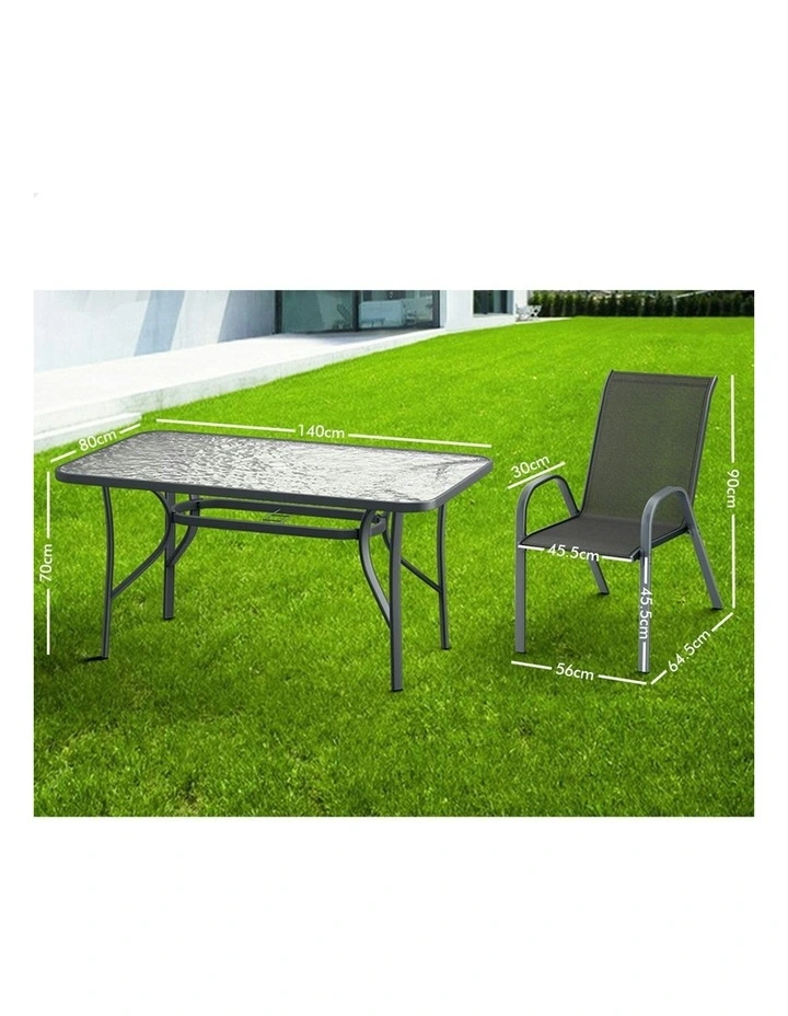 Outdoor Dining Set 5 Pieces in Grey image 7