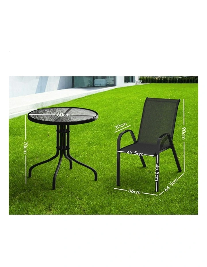 Outdoor Furniture Dining Set 5 Pieces in Black image 7