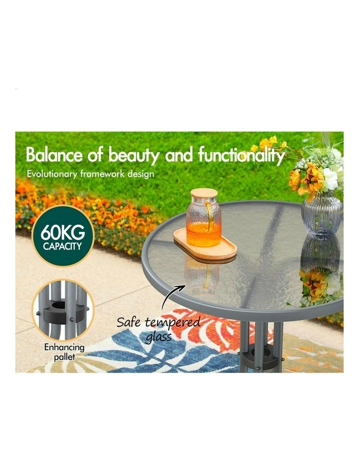 Outdoor Furniture Dining Set 5 Pieces in Grey image 3