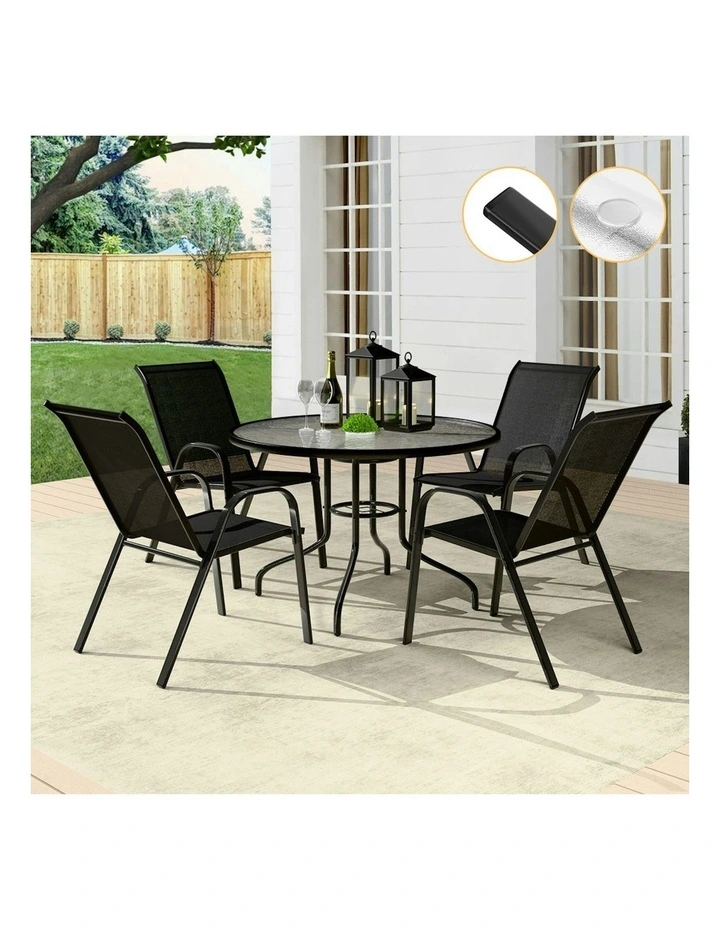 Outdoor Dining Set 5 Pieces in Black image 2