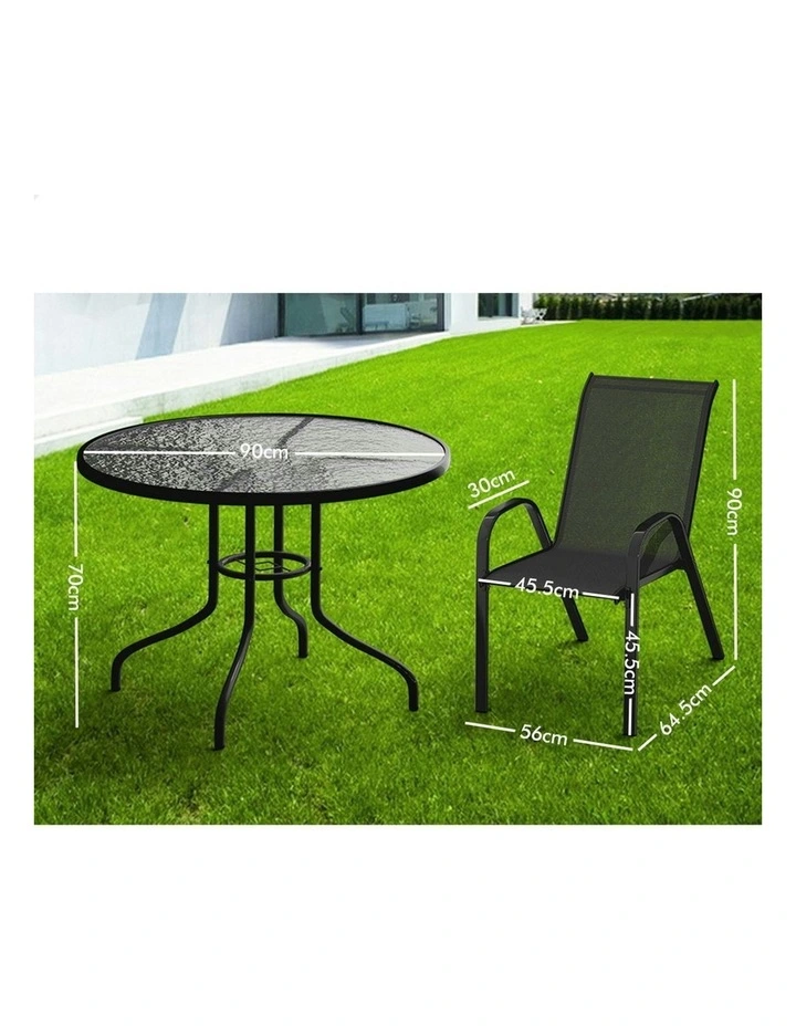 Outdoor Dining Set 5 Pieces in Black image 6