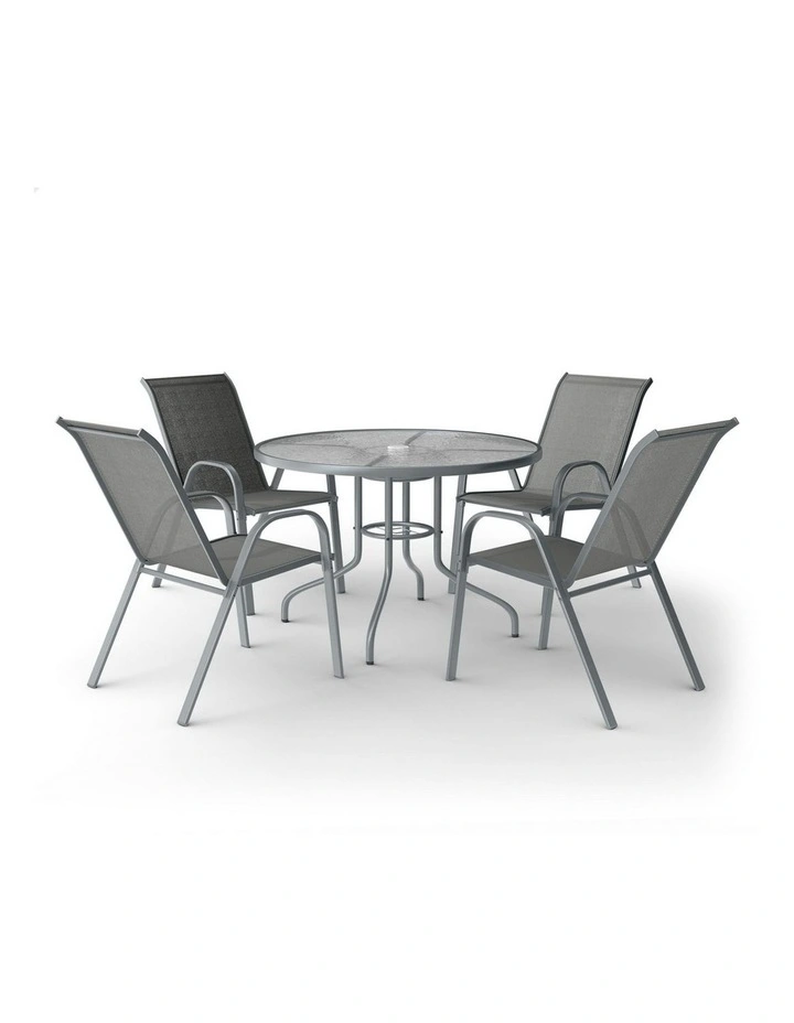 Outdoor Dining Set 90cm in Grey image 1