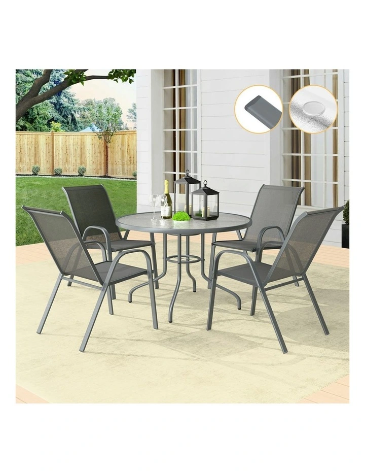 Outdoor Dining Set 90cm in Grey image 2
