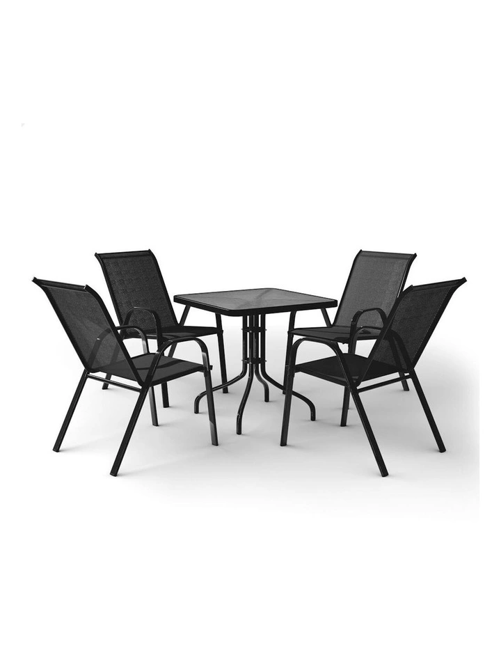 Outdoor Furniture Patio Set 5 Pieces in Black image 1