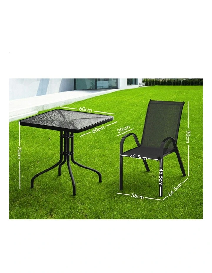 Outdoor Furniture Patio Set 5 Pieces in Black image 6