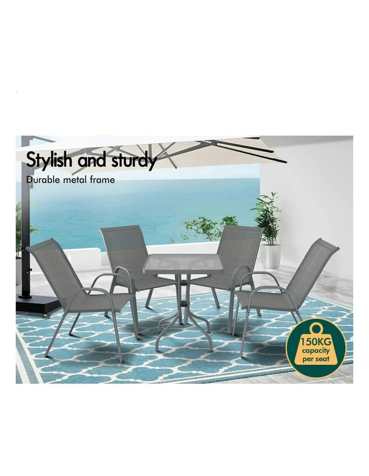 Outdoor Furniture Patio Set 5 Pieces in Grey image 5