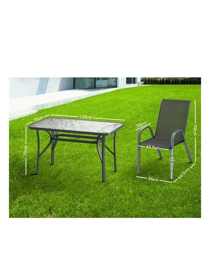Outdoor Garden Dining Set 7 Pieces in Grey image 5