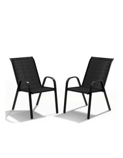 Outdoor Lounge Chairs 2x in Black