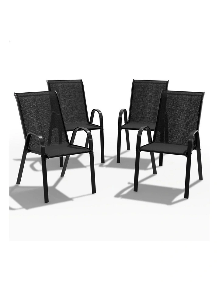 Outdoor Lounge Chairs 4x in Black image 1