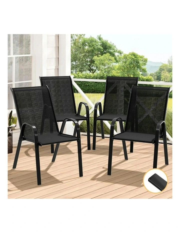 Outdoor Lounge Chairs 4x in Black image 2
