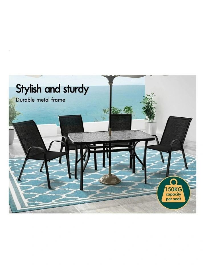 Outdoor Lounge Chairs 4x in Black image 4