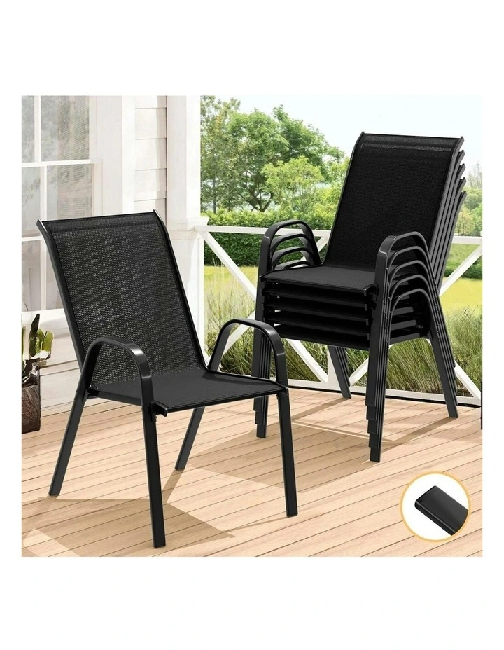 Outdoor Lounge Chairs 6x in Black image 2