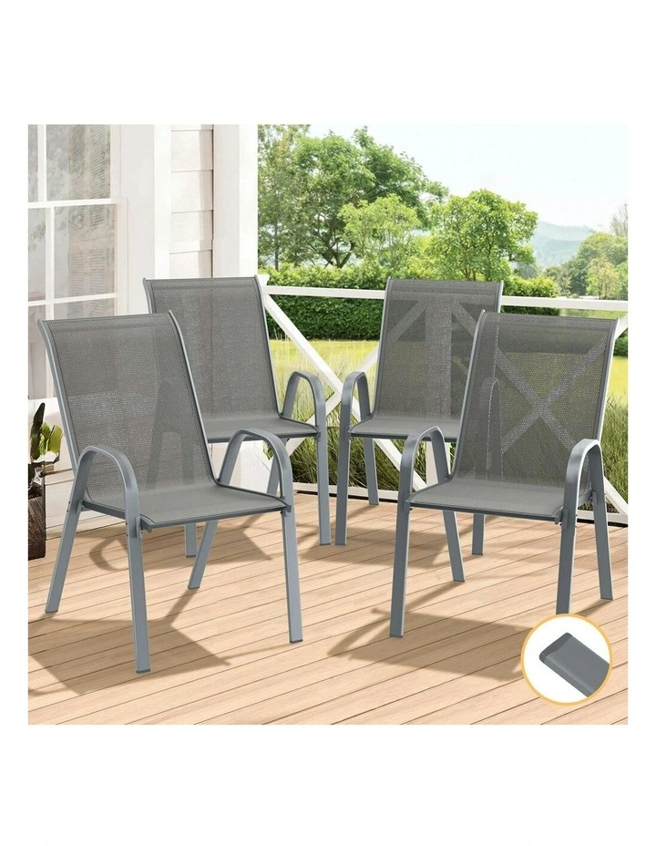 Patio Furniture Dining Chairs x4 in Grey image 2
