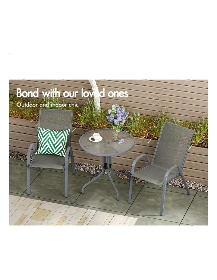 Patio Furniture Dining Chairs x4 in Grey image 3