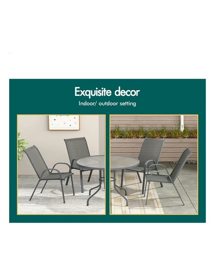 Patio Furniture Dining Chairs x4 in Grey image 6