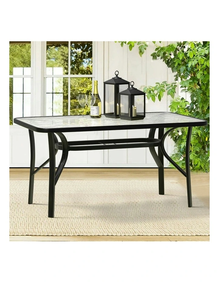 Patio Dining Table 120cm X 70cm in Black image 2