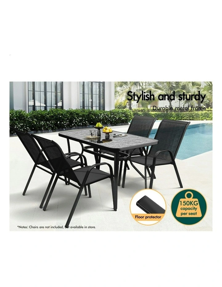 Patio Dining Table 120cm X 70cm in Black image 6