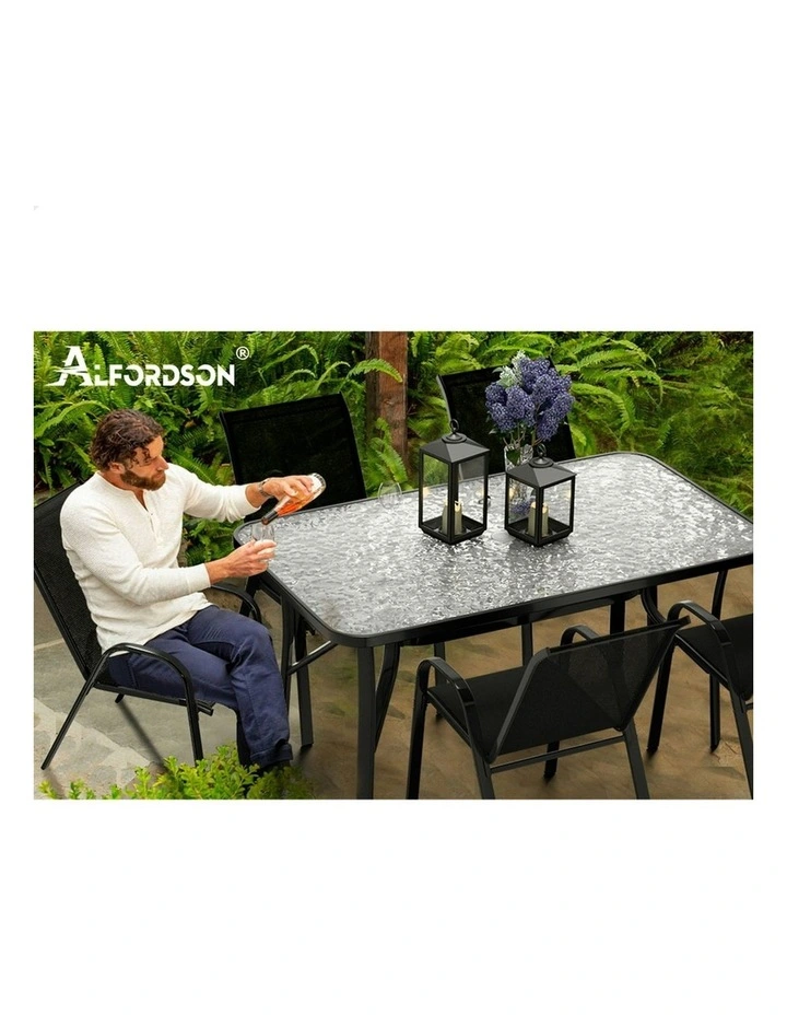 Patio Dining Table 120cm X 70cm in Black image 7