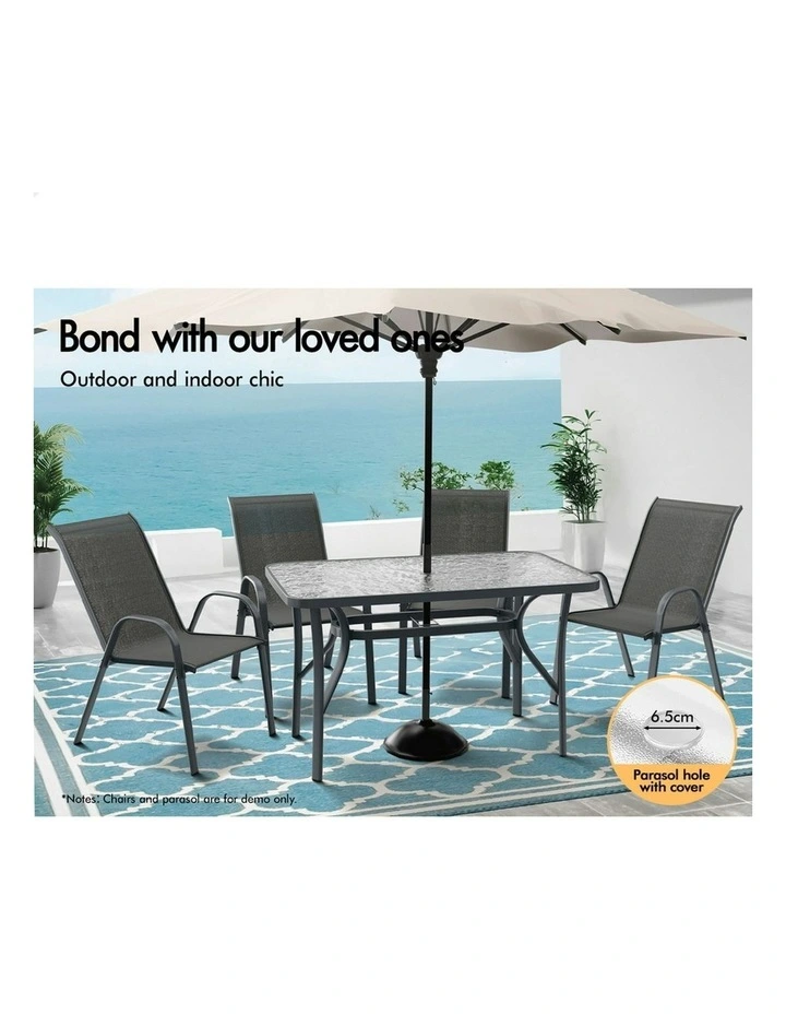 Patio Dining Table 120cm X 70cm in Grey image 3