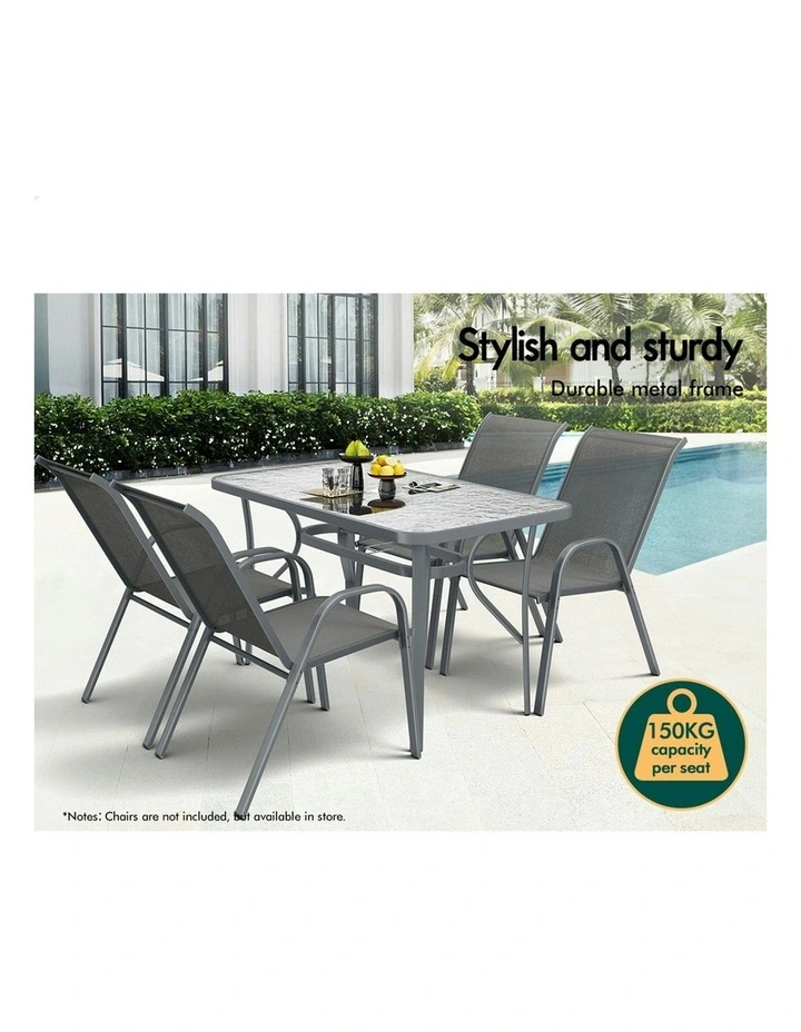 Patio Dining Table 120cm X 70cm in Grey image 6