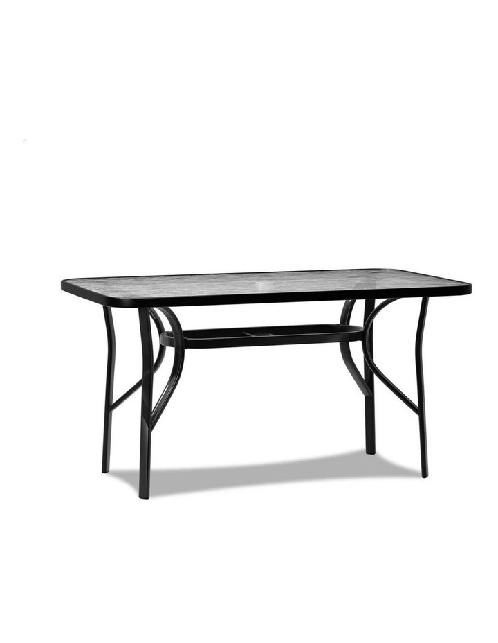 Patio Garden Dining Table 140cm x 80cm in Black image 1
