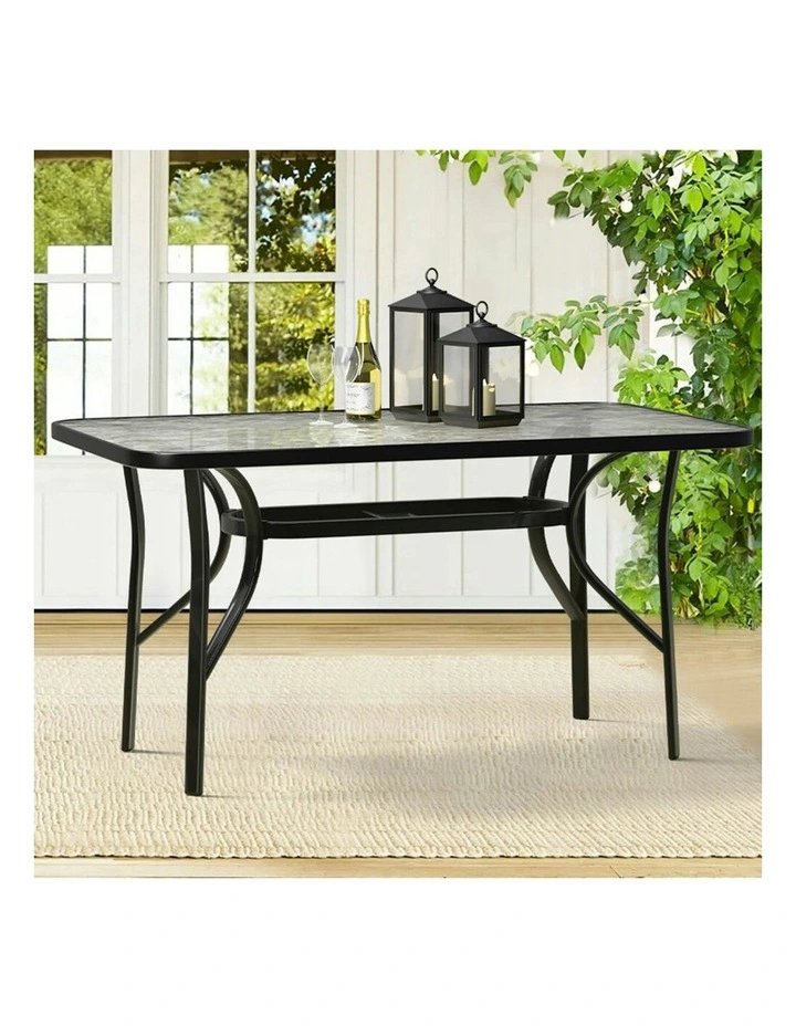 Patio Garden Dining Table 140cm x 80cm in Black image 2