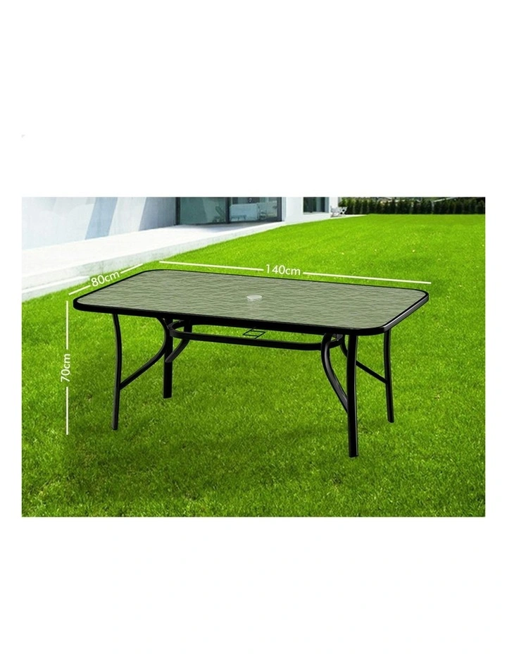 Patio Garden Dining Table 140cm x 80cm in Black image 5