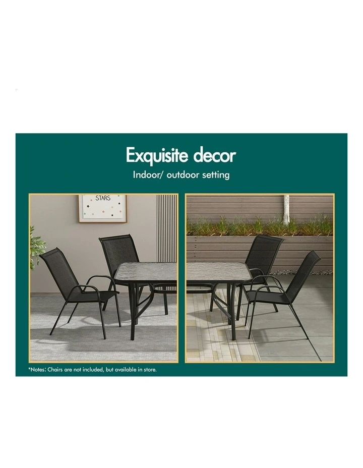 Patio Garden Dining Table 140cm x 80cm in Black image 6