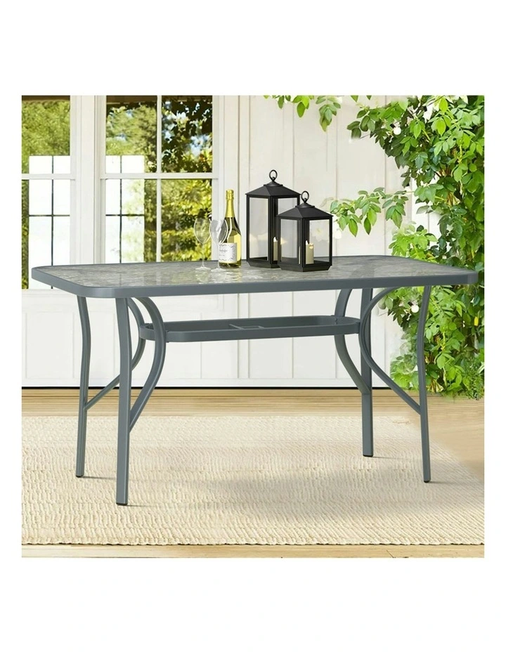 Patio Garden Dining Table 140cm x 80cm in Grey image 2