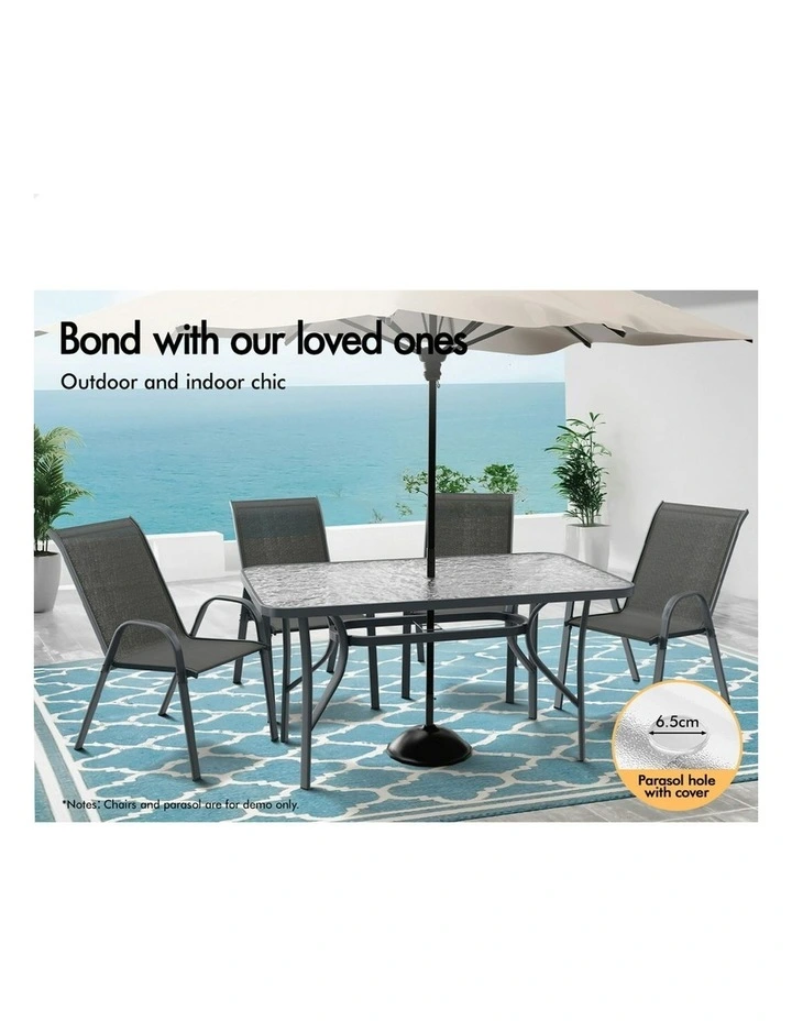 Patio Garden Dining Table 140cm x 80cm in Grey image 3