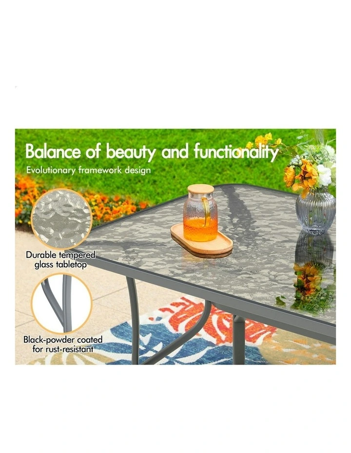 Patio Garden Dining Table 140cm x 80cm in Grey image 4