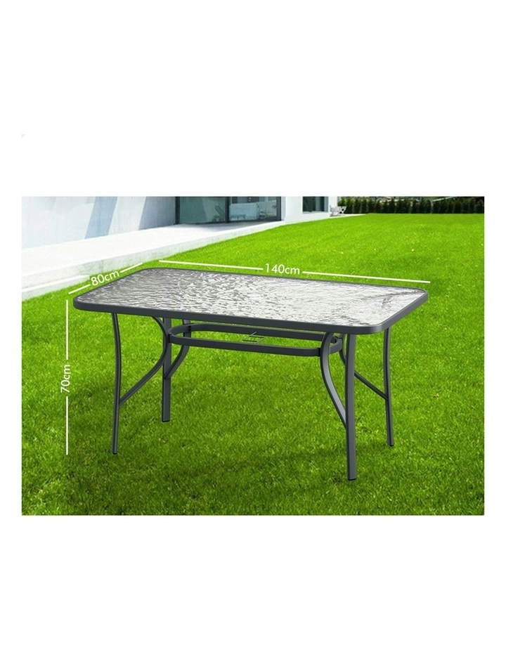 Patio Garden Dining Table 140cm x 80cm in Grey image 5