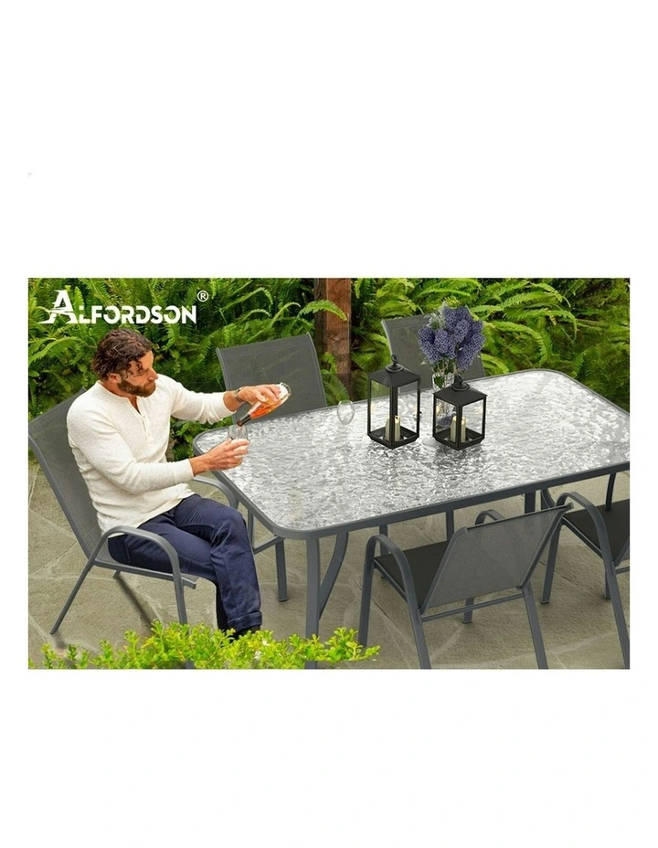 Patio Garden Dining Table 140cm x 80cm in Grey image 6