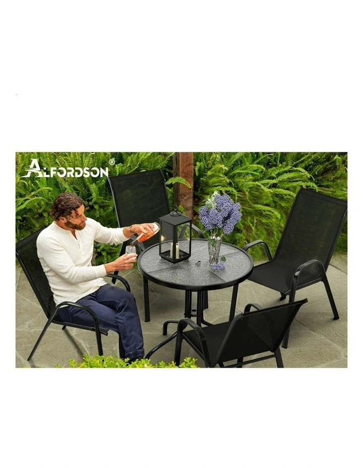 Patio Coffee Side Table 60cm in Black image 6